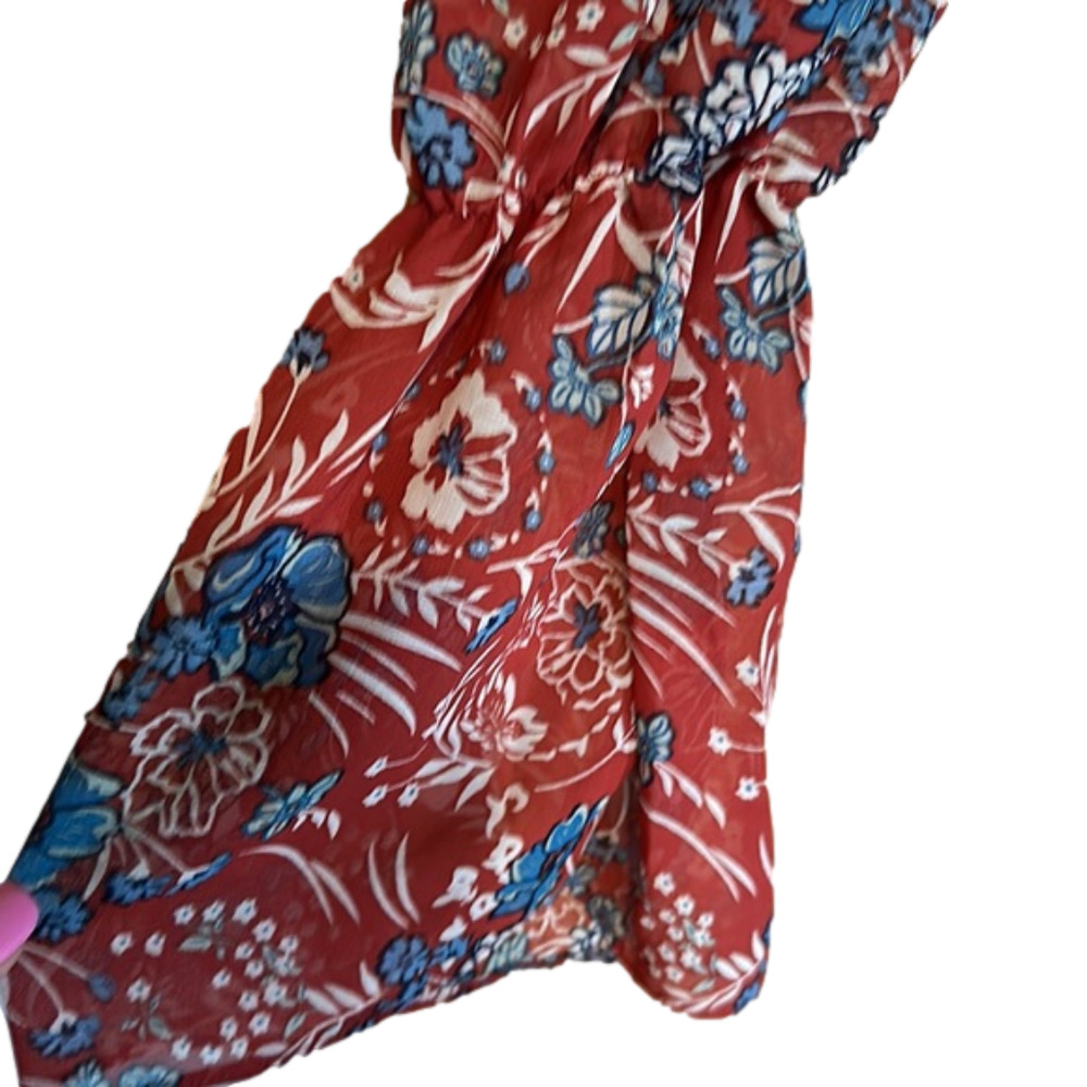 Gabriella bohemian tie detail rust maxi dress​ - Picture 4 of 7